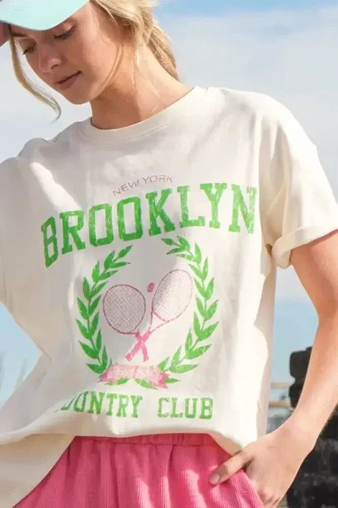 Lime 'N' Chili Brooklyn Graphic Round Neck Short Sleeve Top - Update AvenueT-ShirtsTrendsi1001005452018401001005452018404ef93284f32840e092eb150c54b8d8ec - Max - OriginCREAM