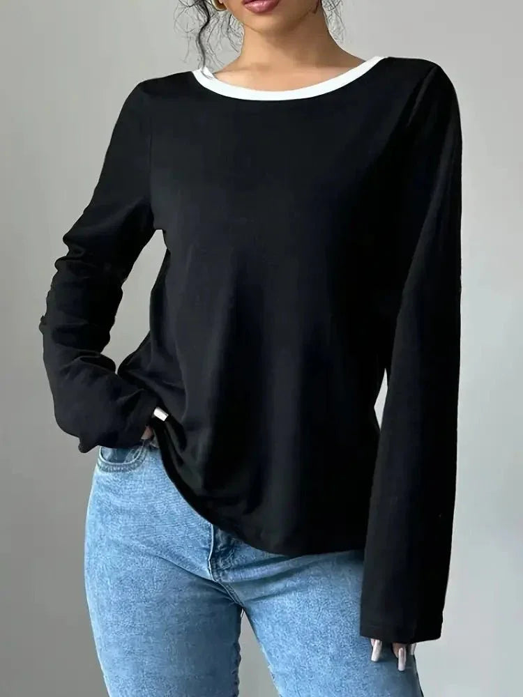 Long Sleeve Bow Tie Back T-Shirt - Update AvenueT-ShirtsTrendsi10010050947942410010050947942455d296ea923f4781ba07718a6811141f - Max - OriginBlack/White