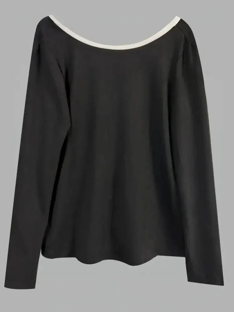 Long Sleeve Bow Tie Back T-Shirt - Update AvenueT-ShirtsTrendsi100100509479424100100509479424f4caf6260cb046c381bb93bba0f45d41 - Max - OriginBlack/White
