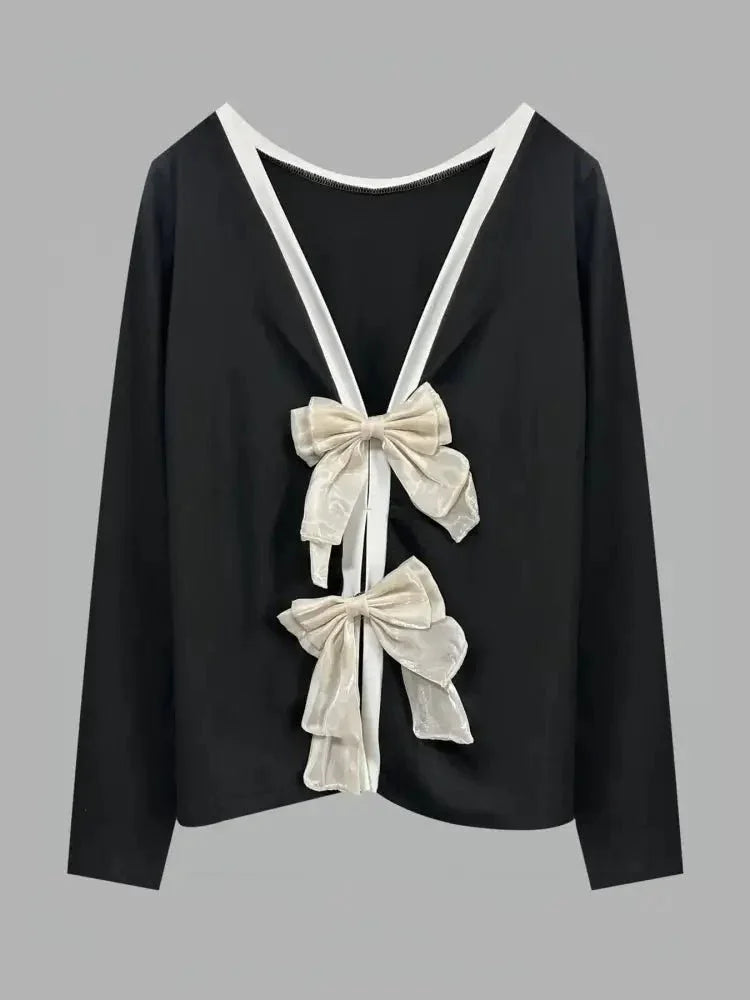 Long Sleeve Bow Tie Back T-Shirt - Update AvenueT-ShirtsTrendsi100100509479424100100509479424858c5778bf764e5f8bcf0b0ac9f3bcaf - Max - OriginBlack/White