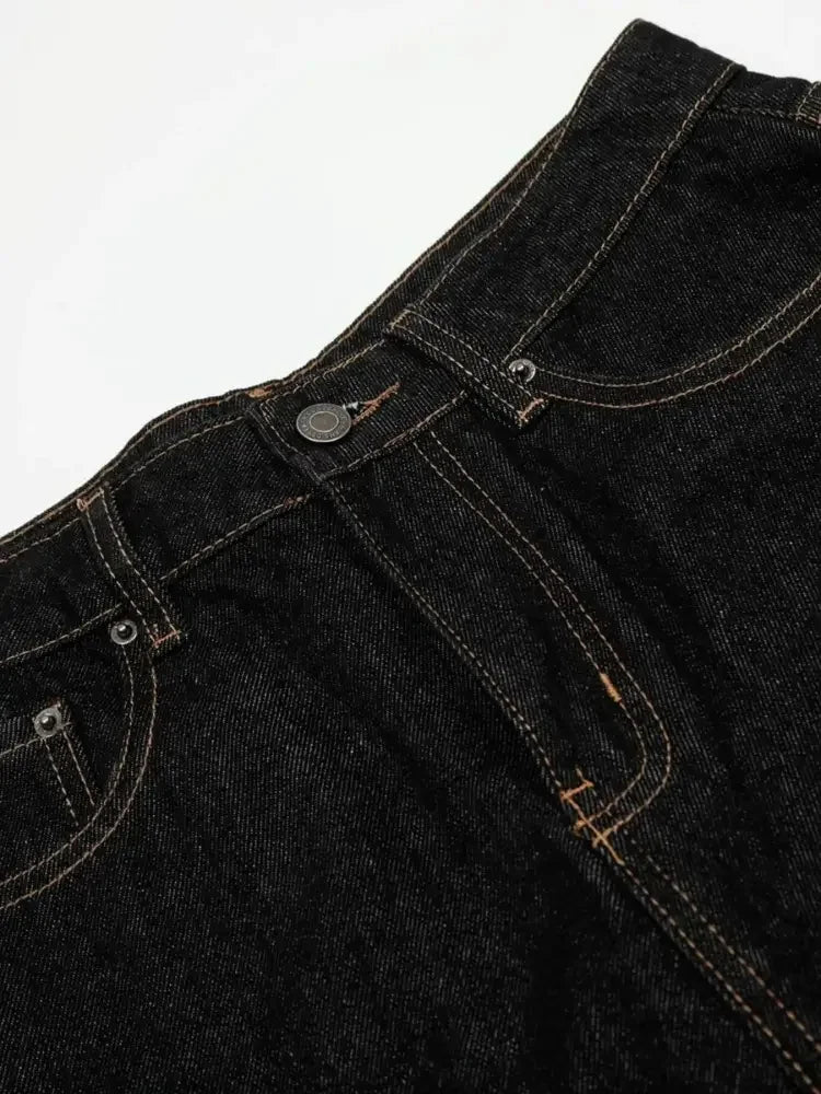 Men's Baggy Denim Shorts with Cuffed Hem