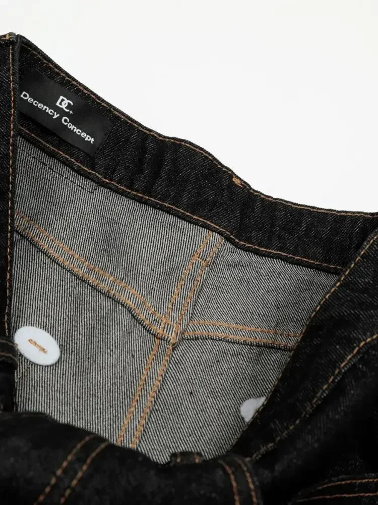 Men's Baggy Denim Shorts with Cuffed Hem
