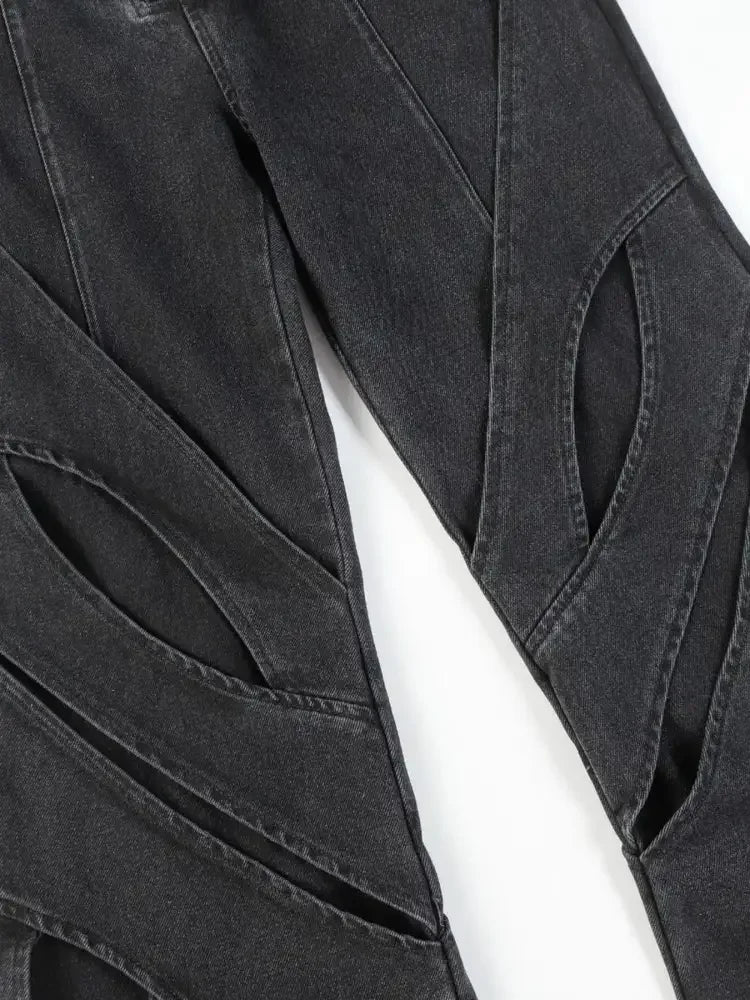 Men's Button Fly Studded Bootcut Jeans