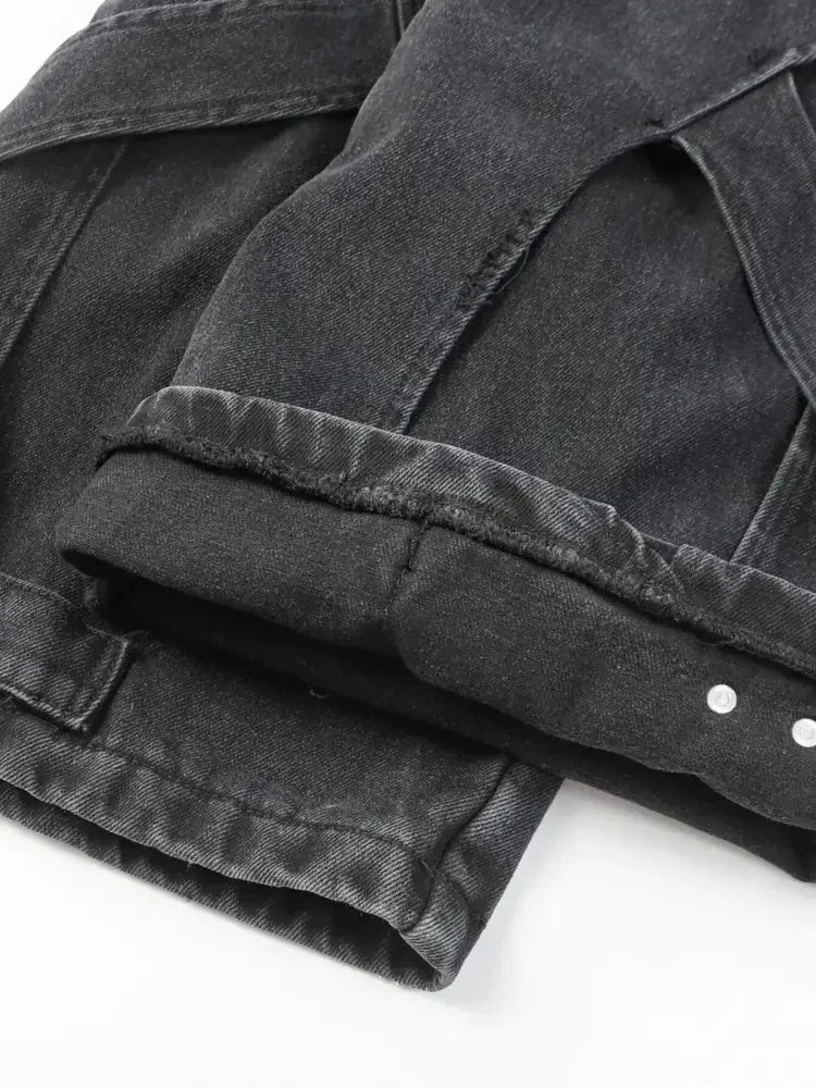 Men's Button Fly Studded Bootcut Jeans