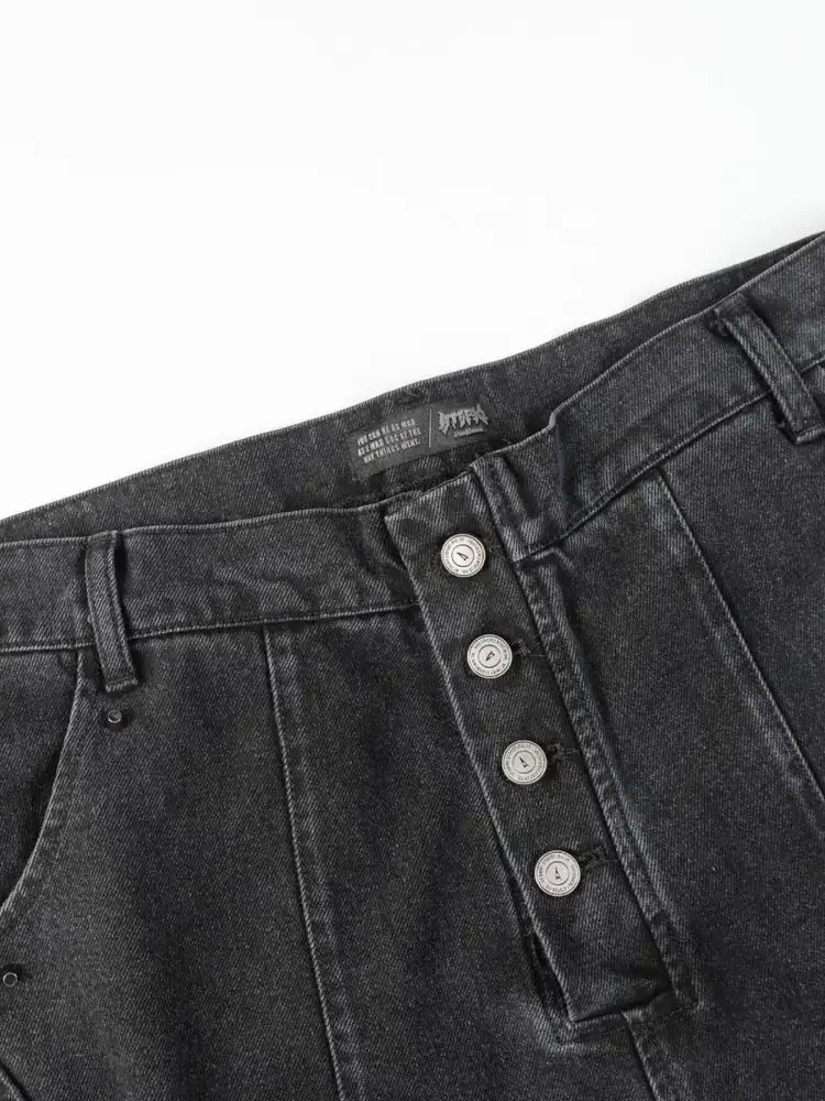 Men's Button Fly Studded Bootcut Jeans