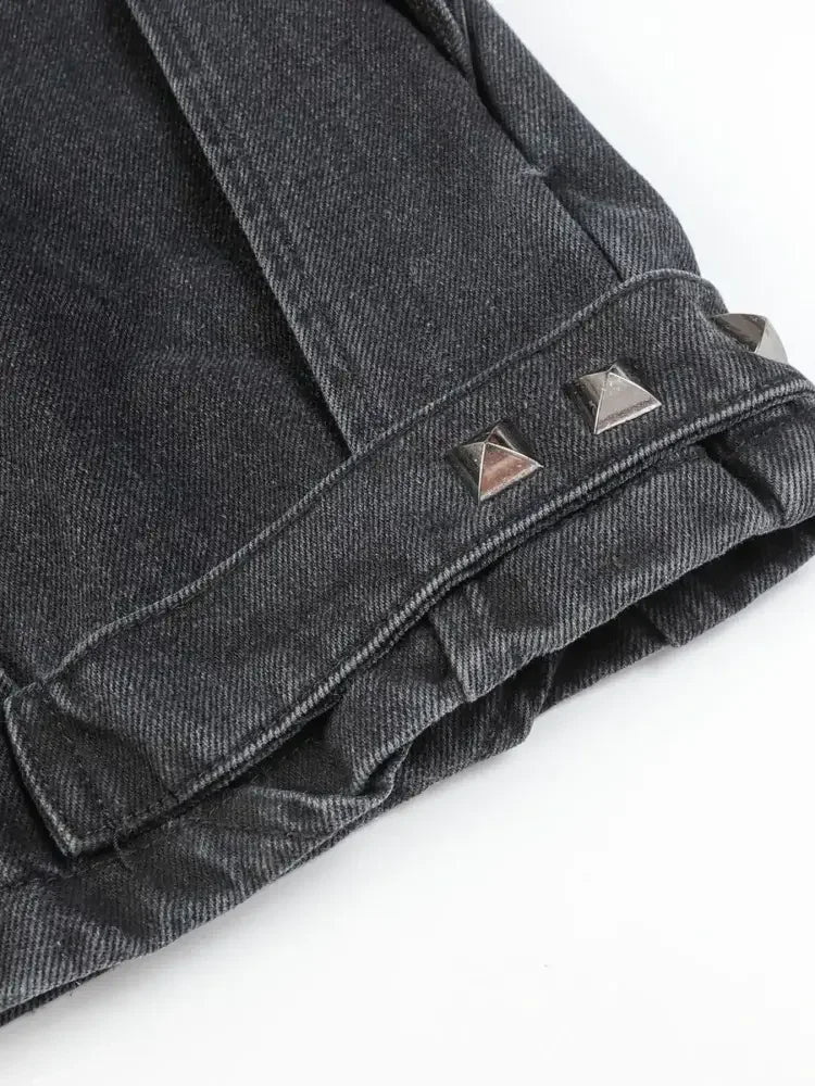 Men's Button Fly Studded Bootcut Jeans