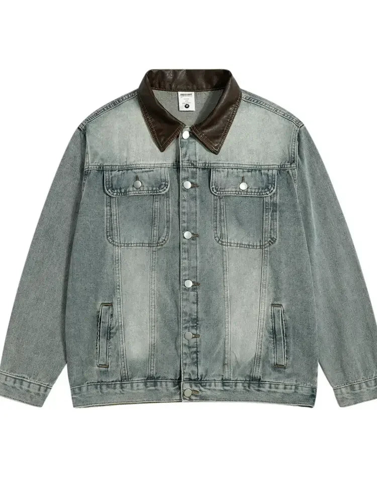 Men's Button Up Long Sleeve Denim Jacket