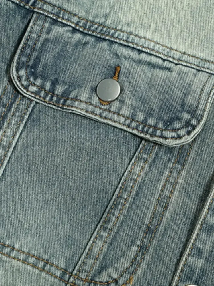 Men's Button Up Long Sleeve Denim Jacket