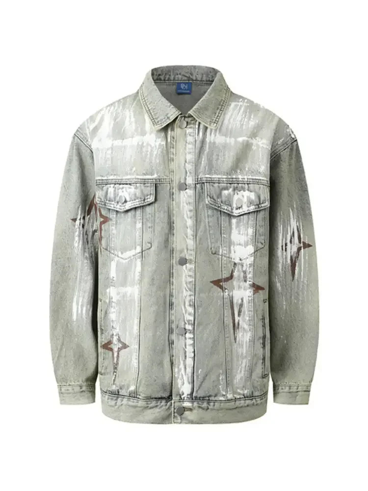 Men's Button Up Long Sleeve Denim Jacket