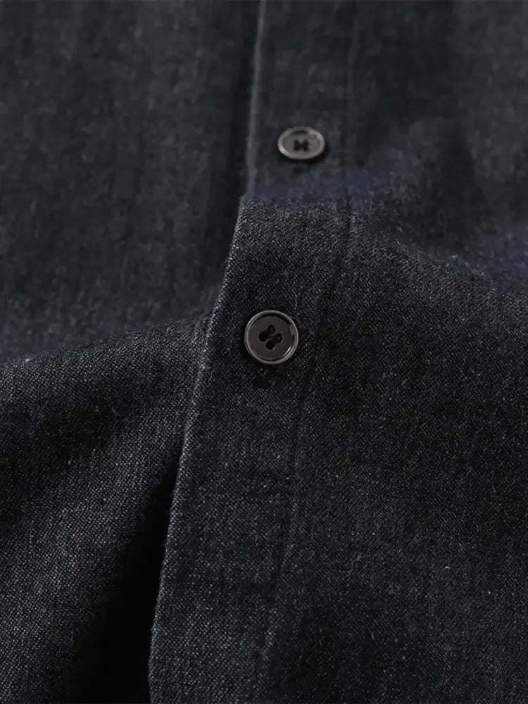 Men's Button Up Long Sleeve Denim Shirt
