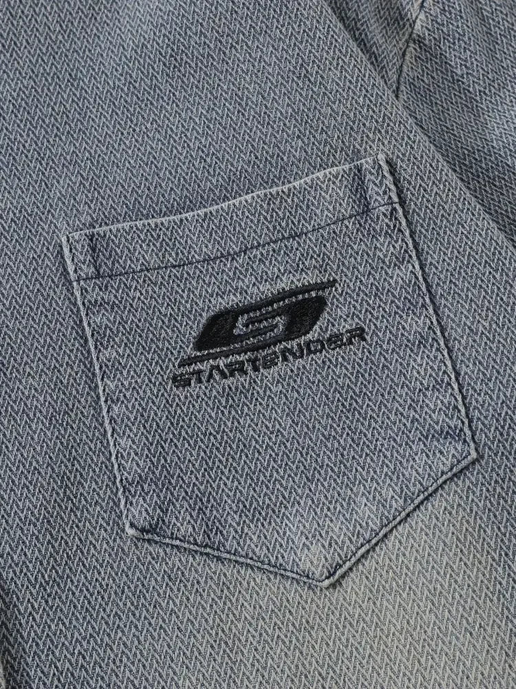Men's Button Up Long Sleeve Denim Shirt