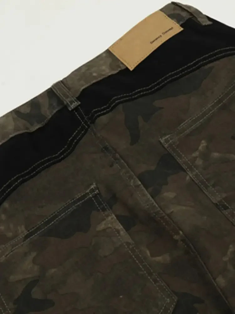 Men's Camo Wide Leg Denim Jeans