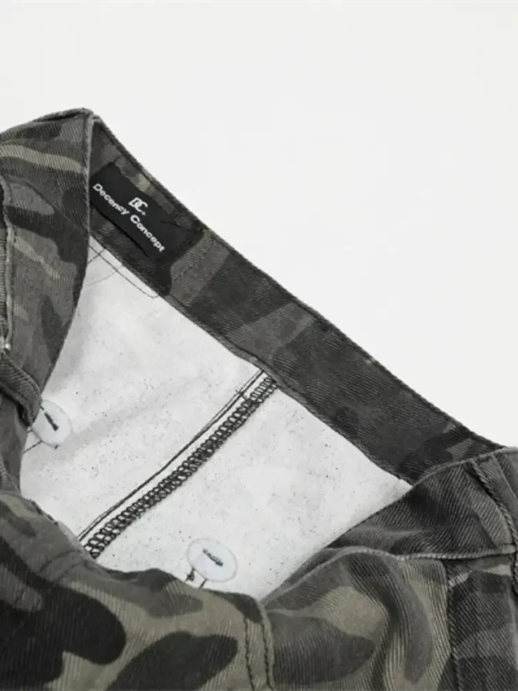 Men's Camouflage Cargo Wide Leg Jeans