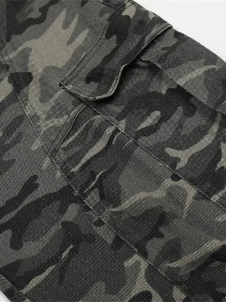 Men's Camouflage Cargo Wide Leg Jeans