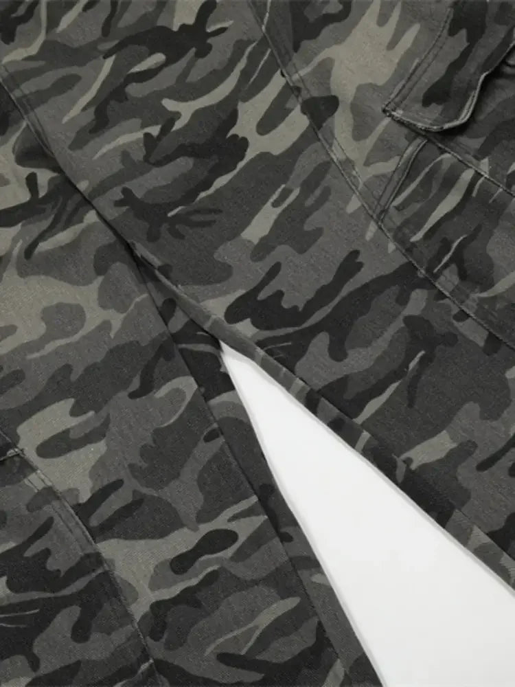 Men's Camouflage Cargo Wide Leg Jeans