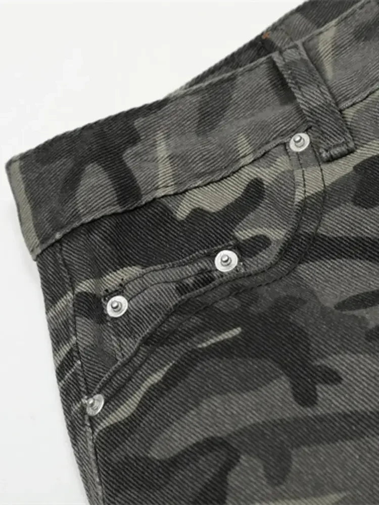 Men's Camouflage Cargo Wide Leg Jeans