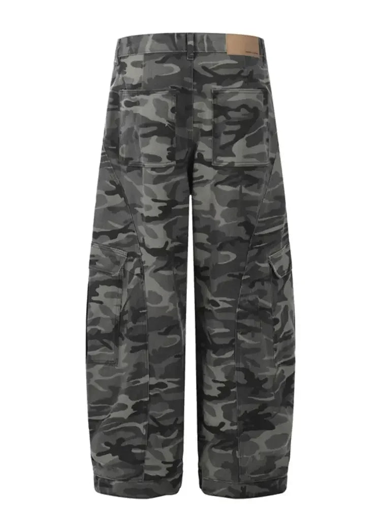 Men's Camouflage Cargo Wide Leg Jeans