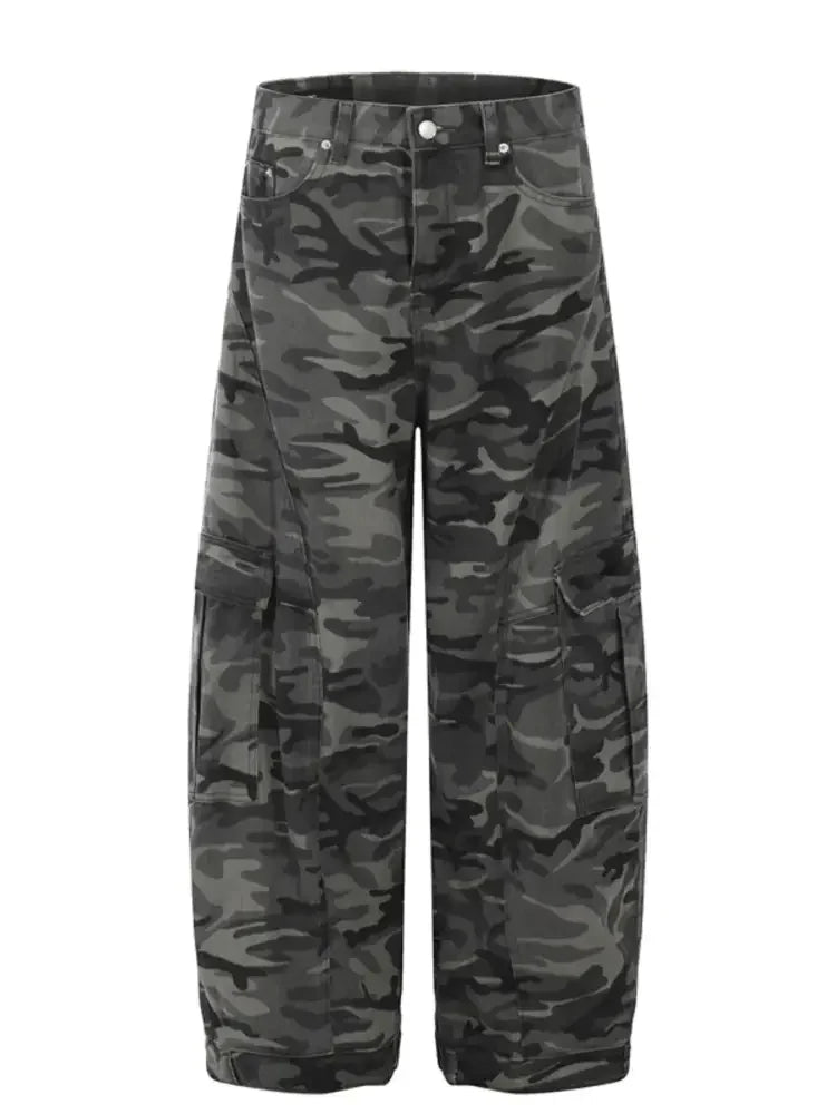 Men's Camouflage Cargo Wide Leg Jeans