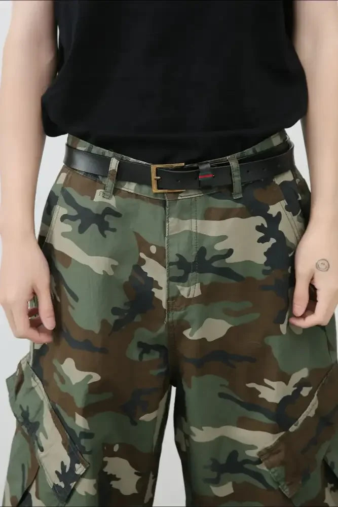 Men's Camouflage Denim Cargo Shorts