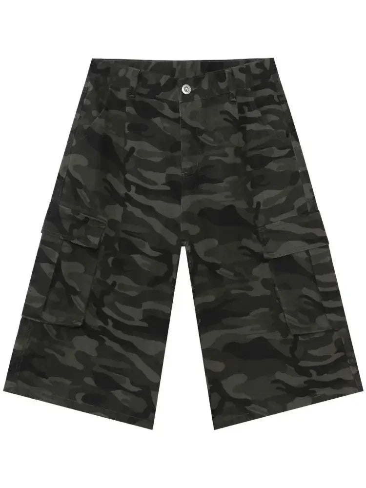 Men's Camouflage Denim Cargo Shorts