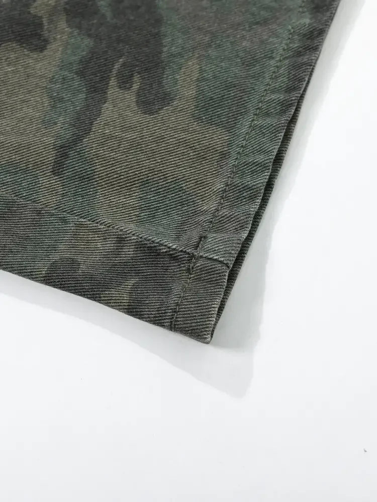 Men's Camouflage Wide Leg Cargo Jeans