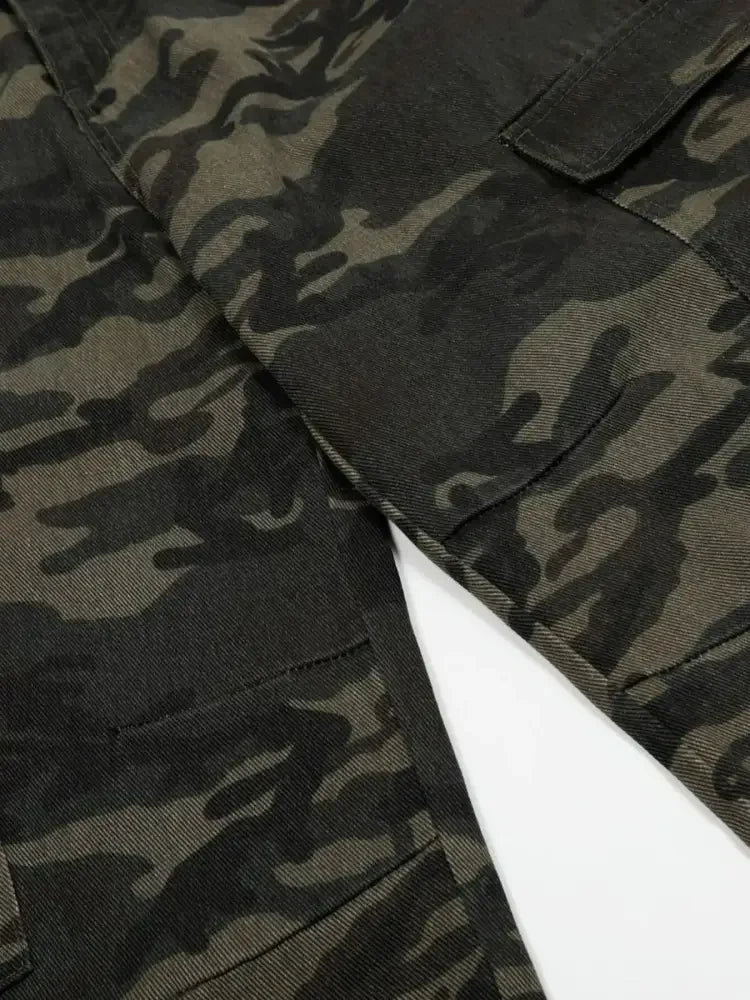 Men's Camouflage Wide Leg Cargo Jeans