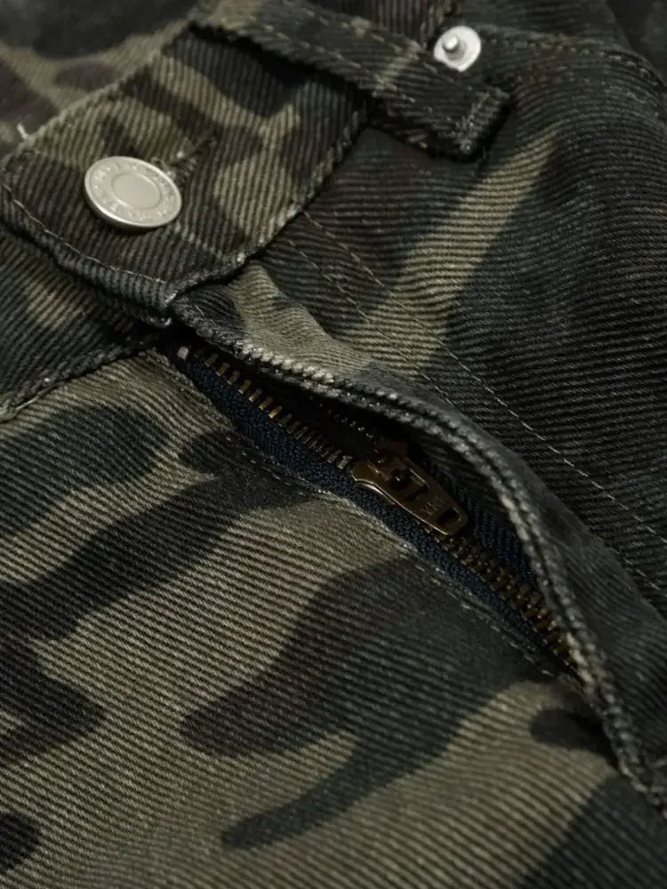 Men's Camouflage Wide Leg Cargo Jeans