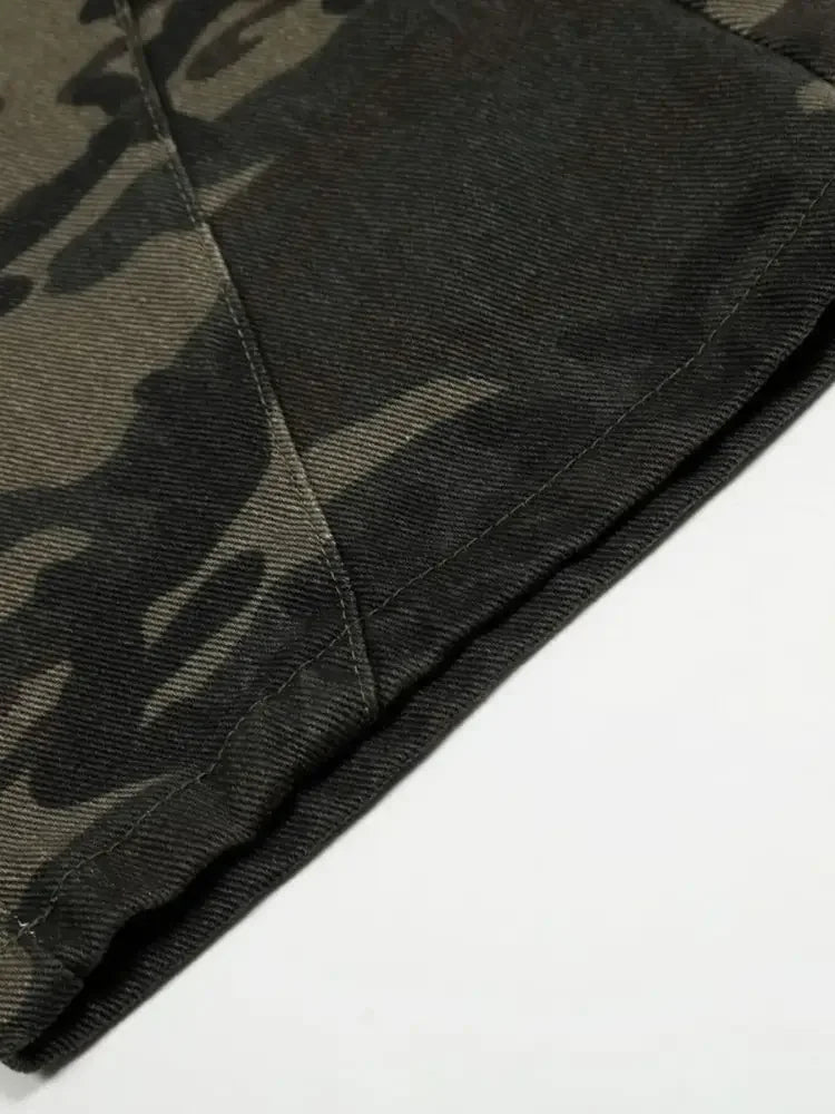 Men's Camouflage Wide Leg Cargo Jeans