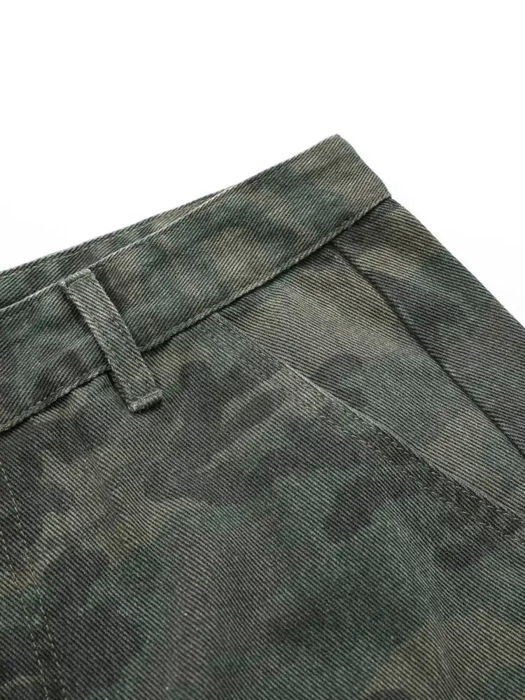 Men's Camouflage Wide Leg Cargo Jeans