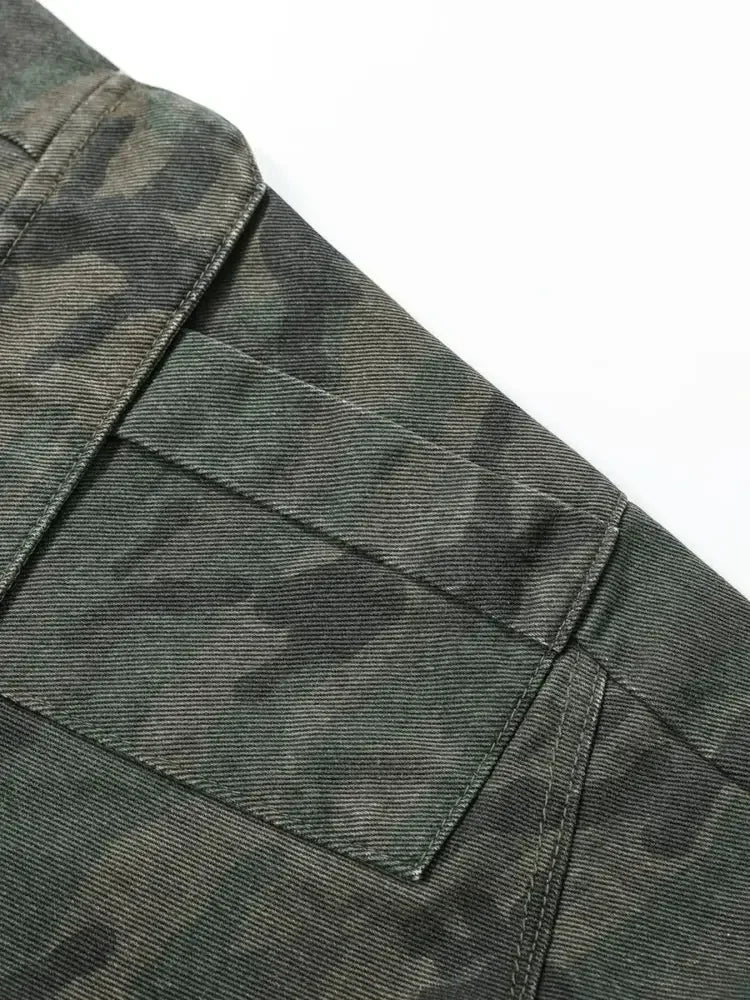 Men's Camouflage Wide Leg Cargo Jeans