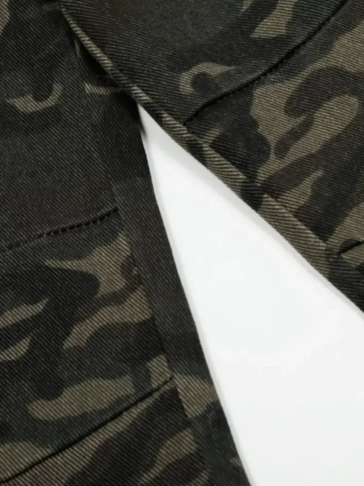 Men's Camouflage Wide Leg Cargo Jeans