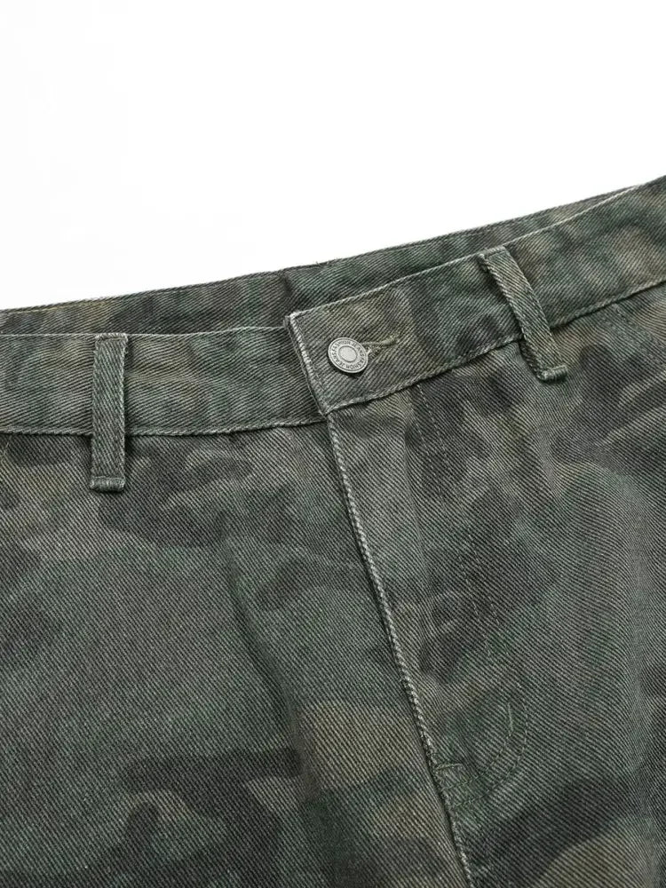 Men's Camouflage Wide Leg Cargo Jeans