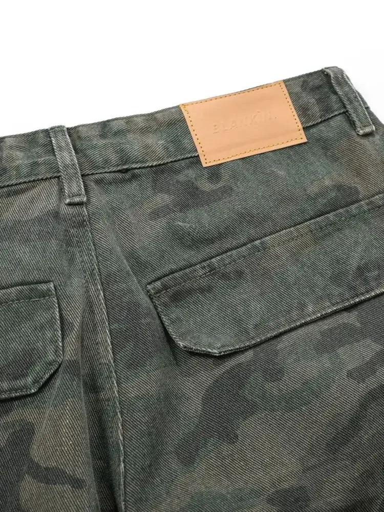 Men's Camouflage Wide Leg Cargo Jeans