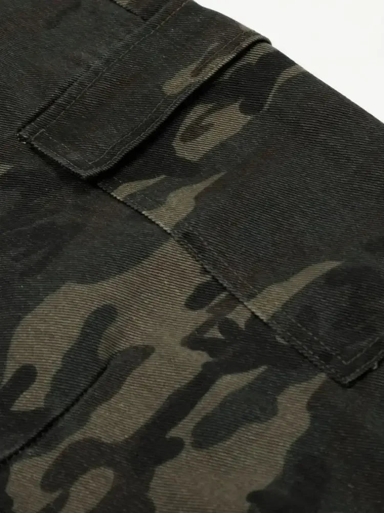 Men's Camouflage Wide Leg Cargo Jeans