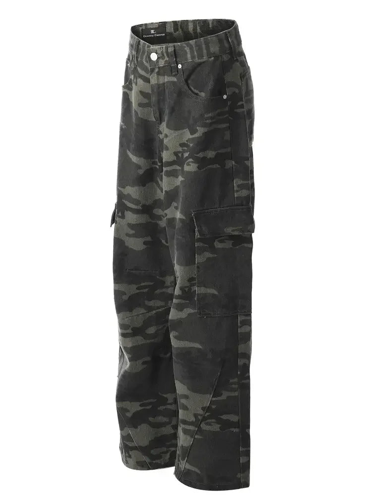 Men's Camouflage Wide Leg Cargo Jeans