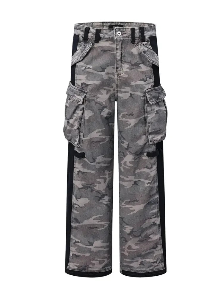 Men's Camouflage Wide Leg Cargo Jeans