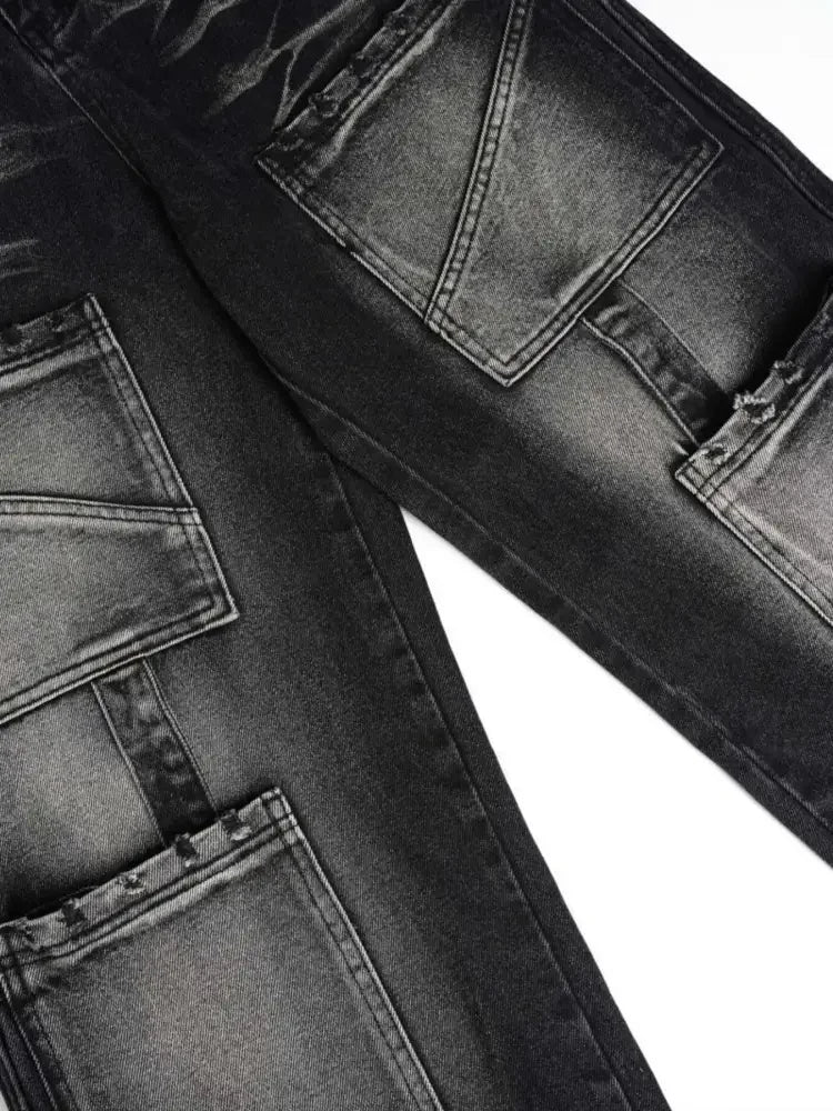 Men's Cargo Pocket Wide Leg Jeans