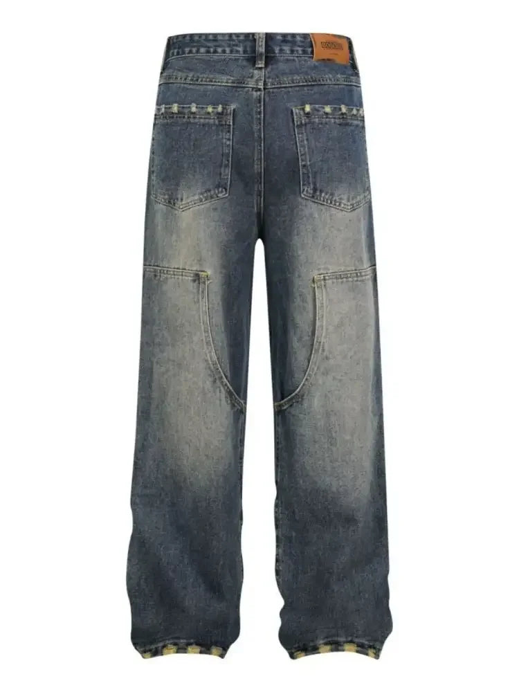 Men's Cargo Pocket Wide Leg Jeans