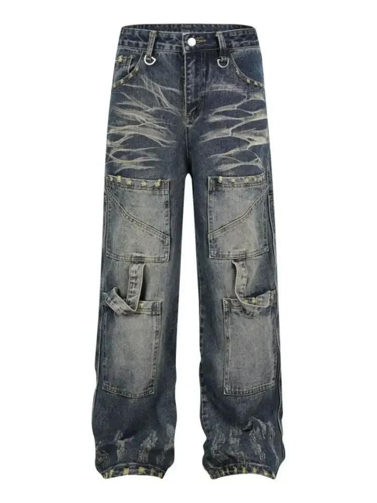 Men's Cargo Pocket Wide Leg Jeans