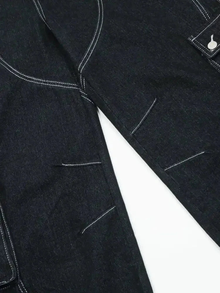 Men's Cargo Straight Jeans with Contrast Stitching - Update AvenueTrendsi100400413927193100400413927193Men's Cargo Straight Jeans with Contrast StitchingDark Blue