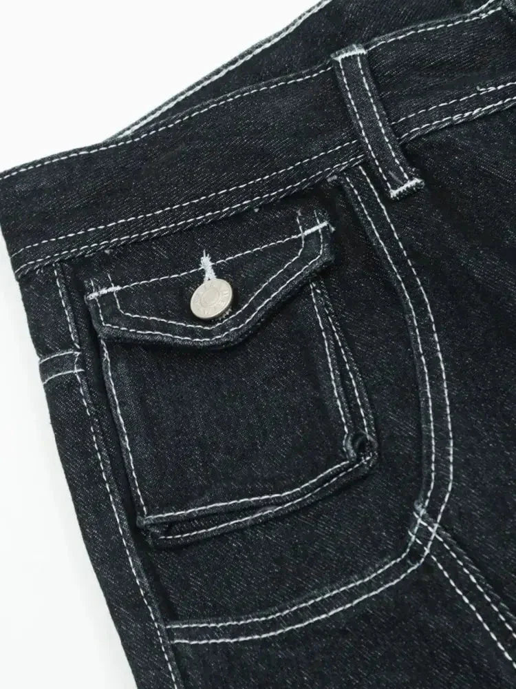 Men's Cargo Straight Jeans with Contrast Stitching - Update AvenueTrendsi100400413927193100400413927193Men's Cargo Straight Jeans with Contrast StitchingDark Blue
