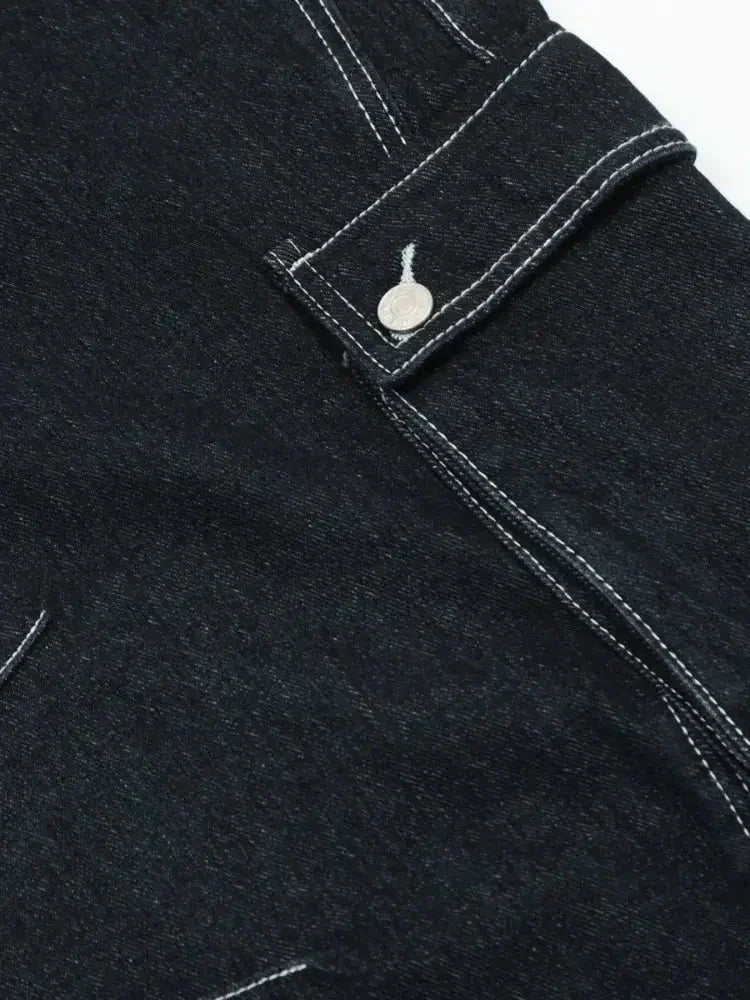 Men's Cargo Straight Jeans with Contrast Stitching - Update AvenueTrendsi100400413927193100400413927193Men's Cargo Straight Jeans with Contrast StitchingDark Blue