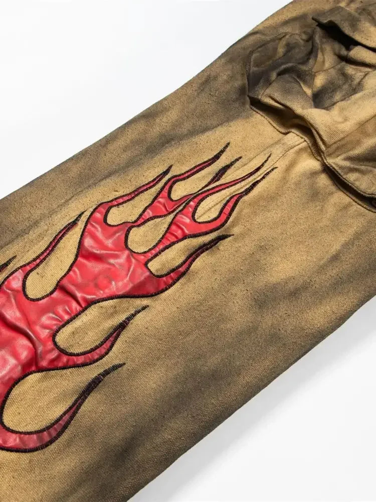 Men's Cargo Wide Leg Denim Jeans