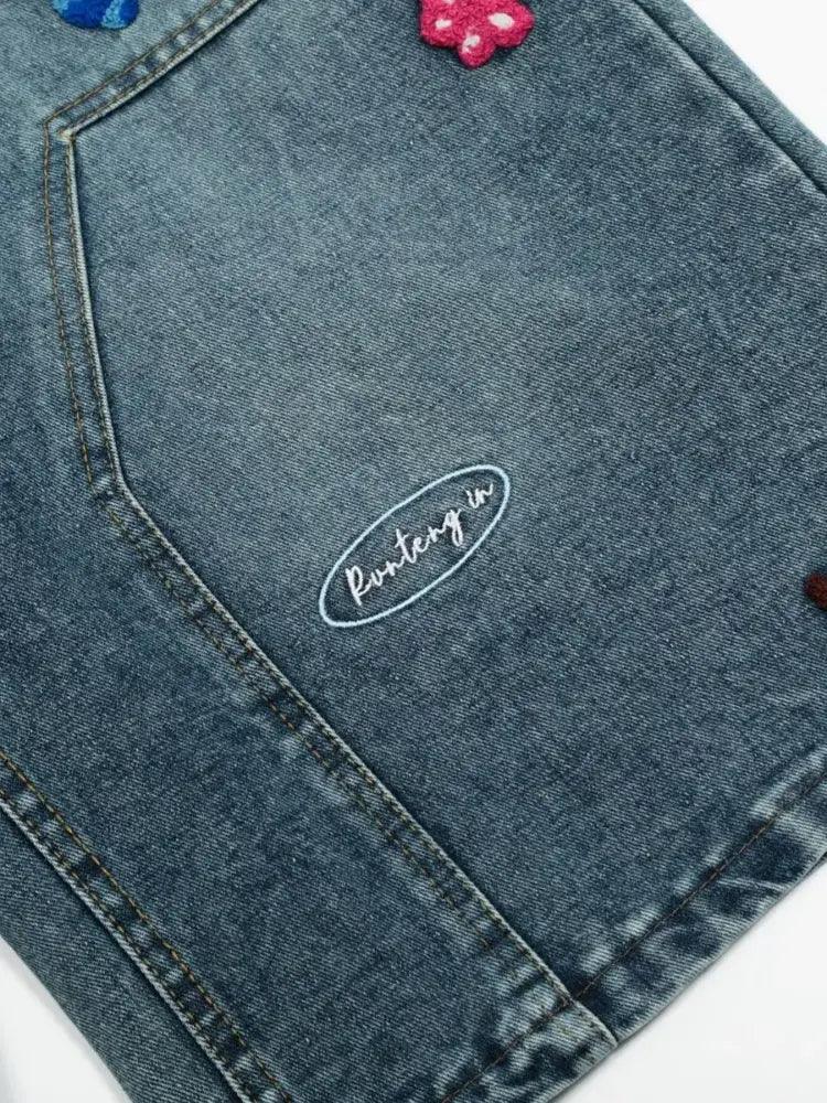 Men's Cartoon Embroidered Detail Wide Leg Denim Shorts - Update AvenueTrendsi100400281893283100400281893283Men's Cartoon Embroidered Detail Wide Leg Denim ShortsBlack