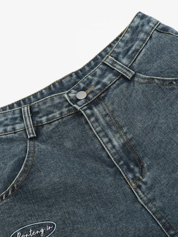 Men's Cartoon Embroidered Detail Wide Leg Denim Shorts - Update AvenueTrendsi100400281893283100400281893283Men's Cartoon Embroidered Detail Wide Leg Denim ShortsBlack