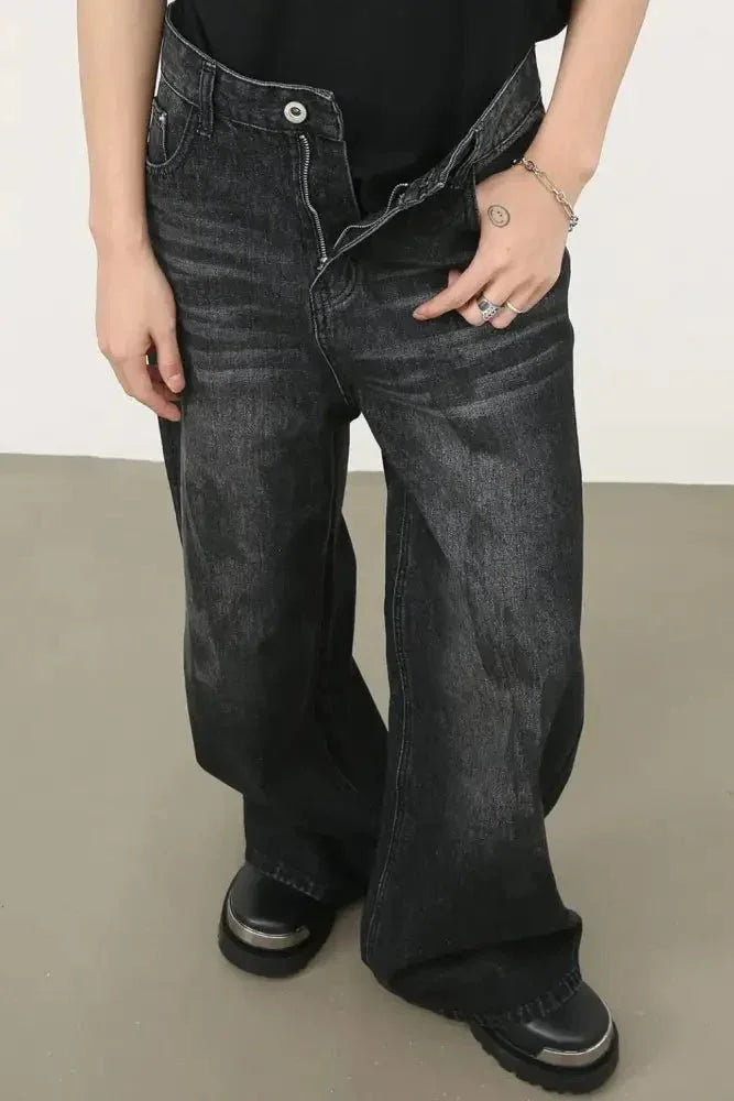 Men's Cat's Whisker Wide Leg Jeans - Update AvenueTrendsi100400533085280100400533085280Men's Cat's Whisker Wide Leg JeansBlack