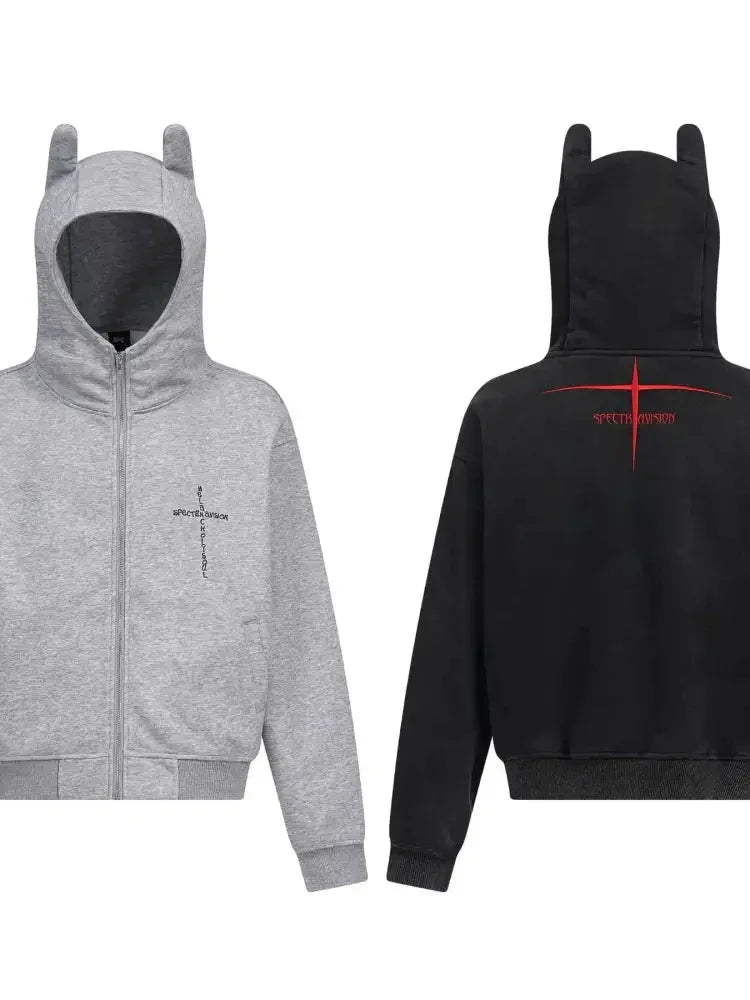 Men's Devil Horn Zip - Up Hoodie - Update AvenueHalloweenTrendsi1004005191837751004005191837755f6a380c4ea44a75a4c157cd1fe5c8f3 - Max - OriginFloral Gray
