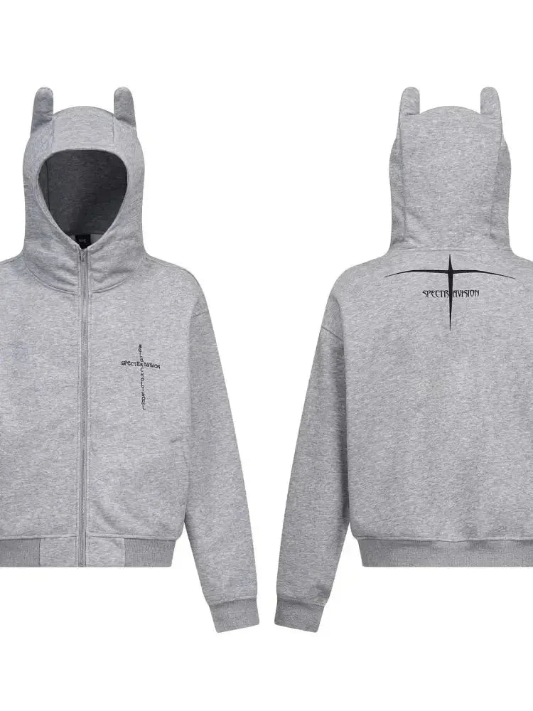 Men's Devil Horn Zip - Up Hoodie - Update AvenueHalloweenTrendsi10040051918377510040051918377577e952b1df144ae5a519a715b218131f - Max - OriginFloral Gray