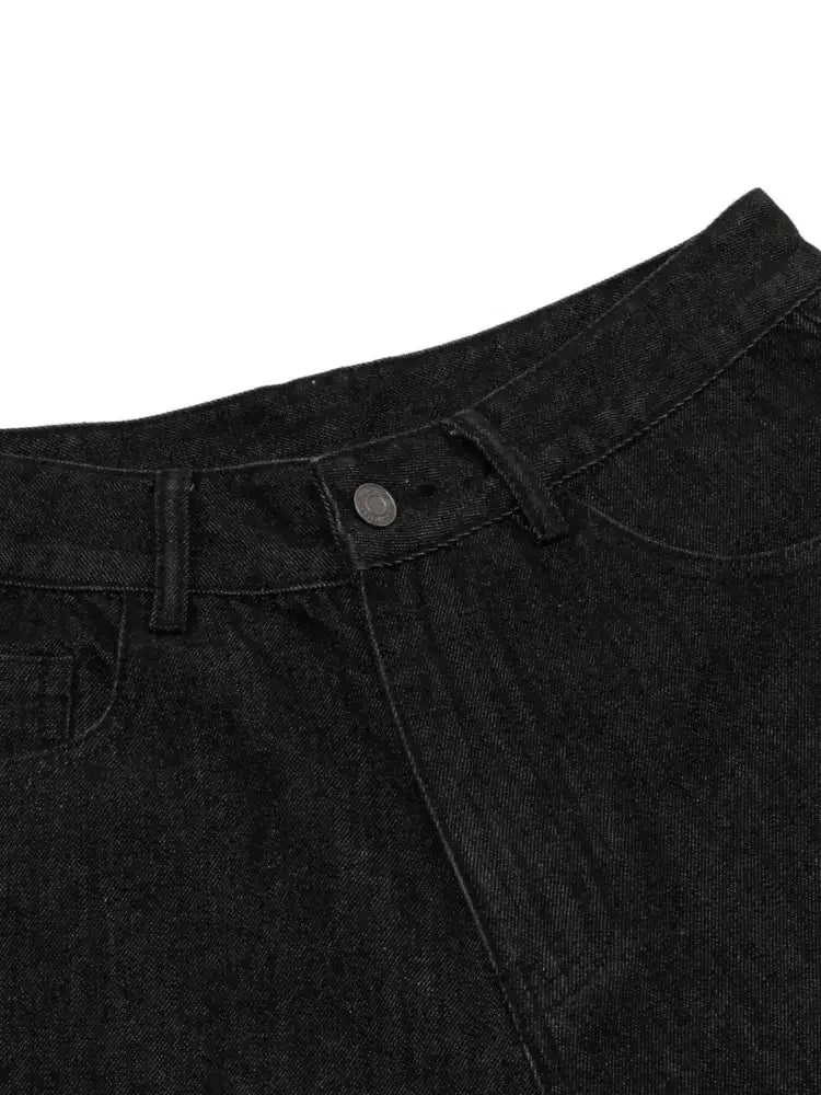 Men's Distressed Camo Trim Denim Bermuda Shorts