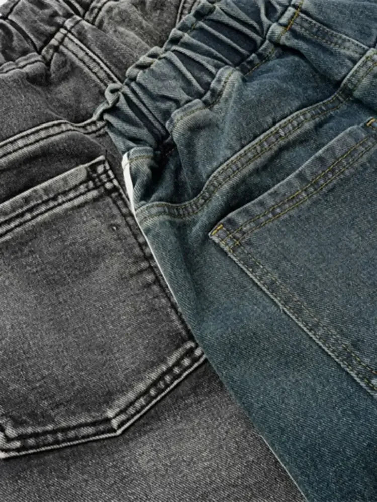 Men's Distressed Cargo Denim Shorts with Drawstring Waist